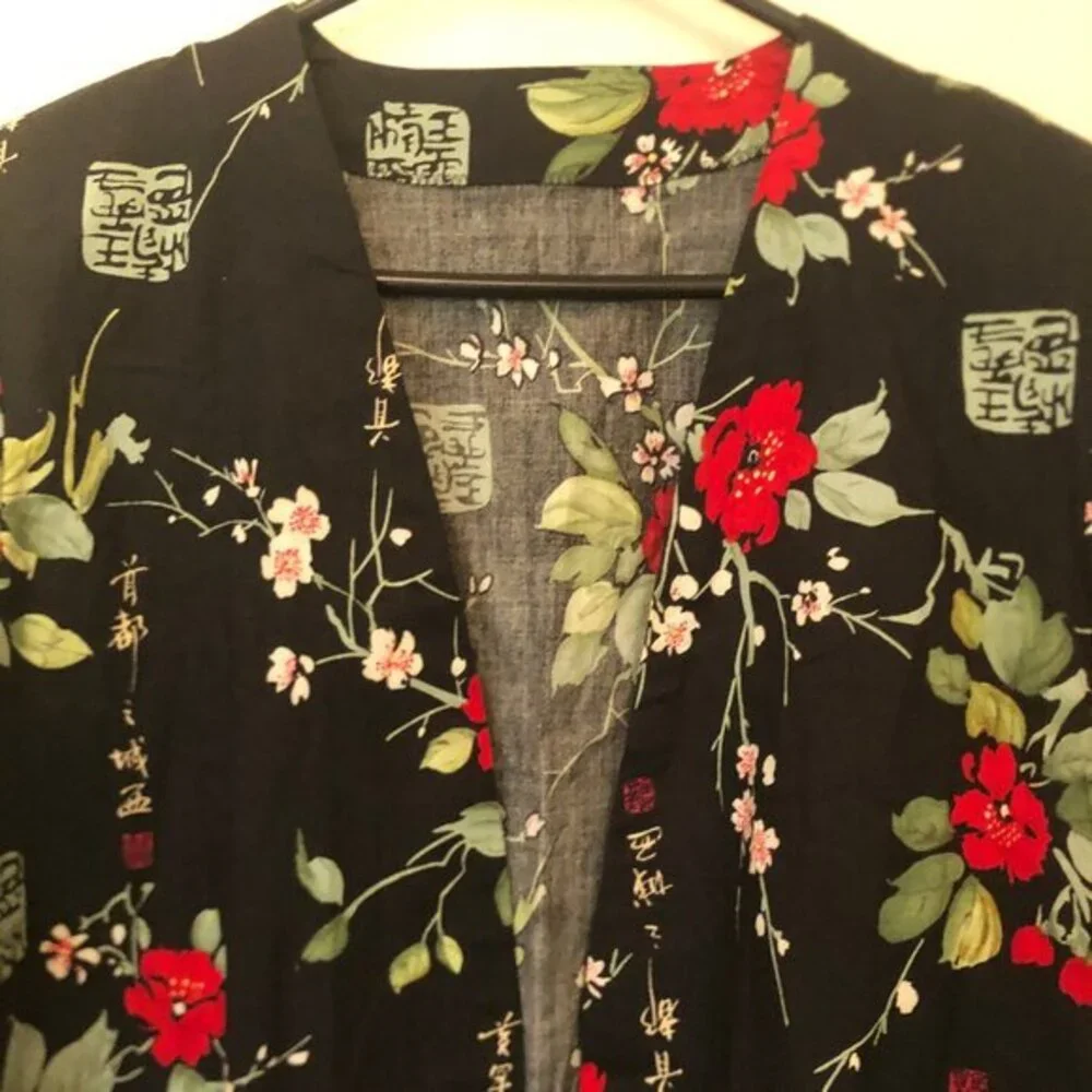 Shacket with floral/Asian print